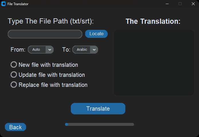 Verbo Audio Translation Screen